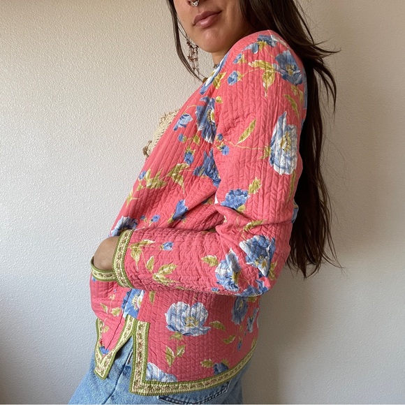 Handmade Reversible Floral Quilt Sweater - Picture 2 of 4